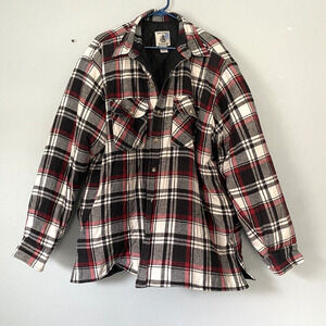 Pine Forest Territory Flannel Jacket 2XL Quilted Red Plaid Streetwear Vintage